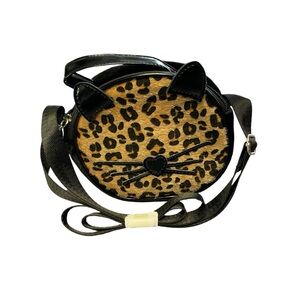 Chic Leopard Print Cat Ear Crossbody Bag